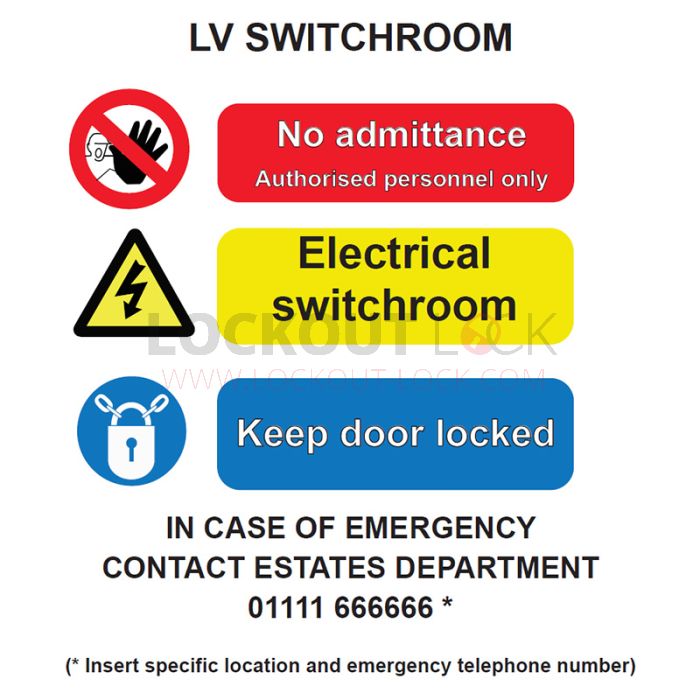 Kewtech NHS Compliant Electrical Switchroom Safety Sign