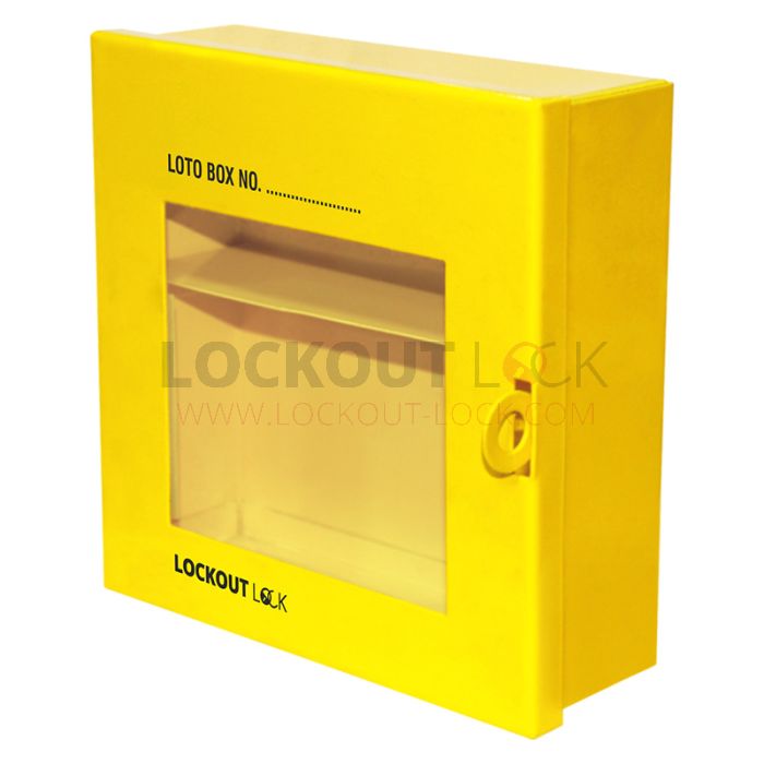 Lockout Lock LT-GLMB-1 Group Lock Mini Box -1 Yellow 6.25 x 6.25 x 2.10"