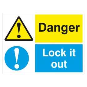 Large Sign - 'Danger - Lock It Out' - 450 x 600mm