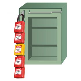 Heavy Duty  Lockout Box with 5 Locks w150mm x h200mm x d100mm