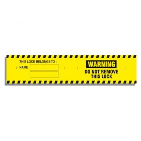 WARNING - Do not remove this lock padlock 12 labels - Yellow