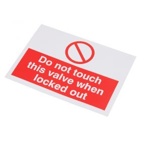 10 x Adhesive Labels - 'Do Not Touch This Valve'