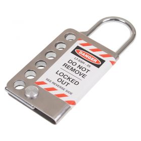 Heavy-Duty Stainless Steel Lockout Outer Hasp - 6 Padlock